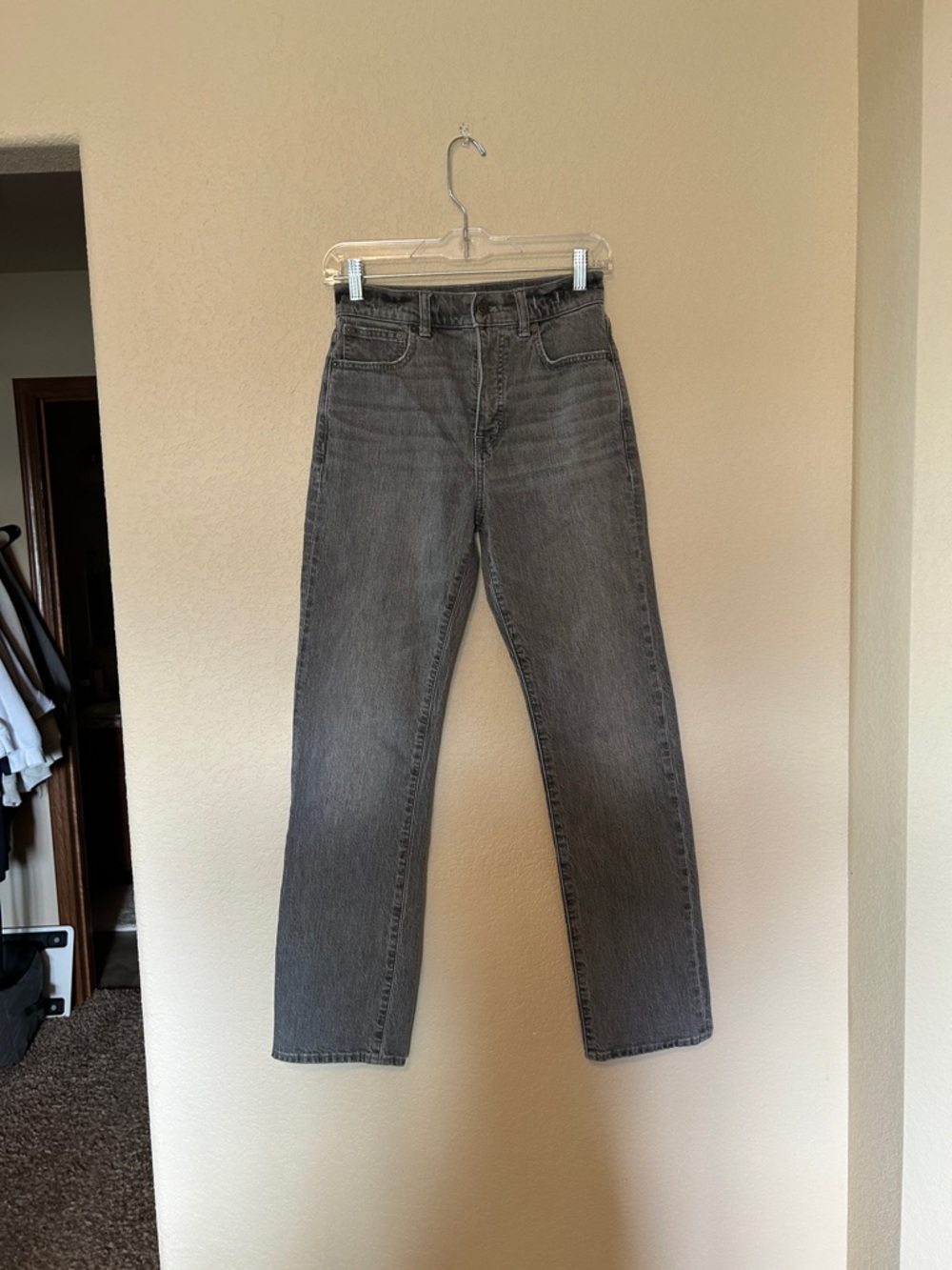 Madewell 90s Straight Jeans Gray Wash High Rise Vintage Style Size 24